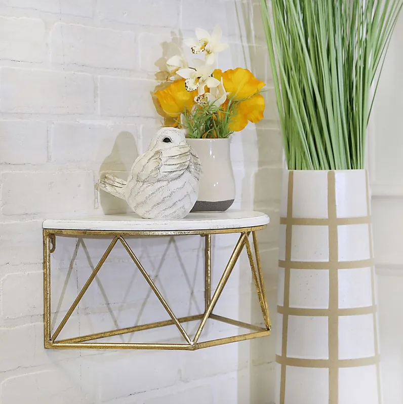 Renezet Gold Wall Shelf