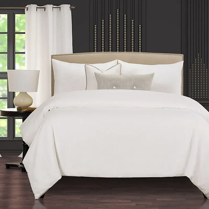 Bellgrove White 6pc Queen Duvet Cover Set