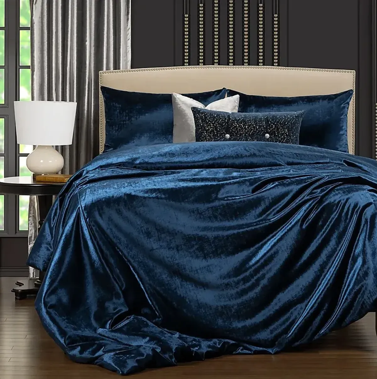 Nimue Blue 6pc Queen Duvet Cover Set