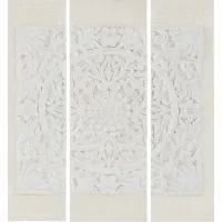 Shenma Off-White Embellished 3 Piece Canvas Set
