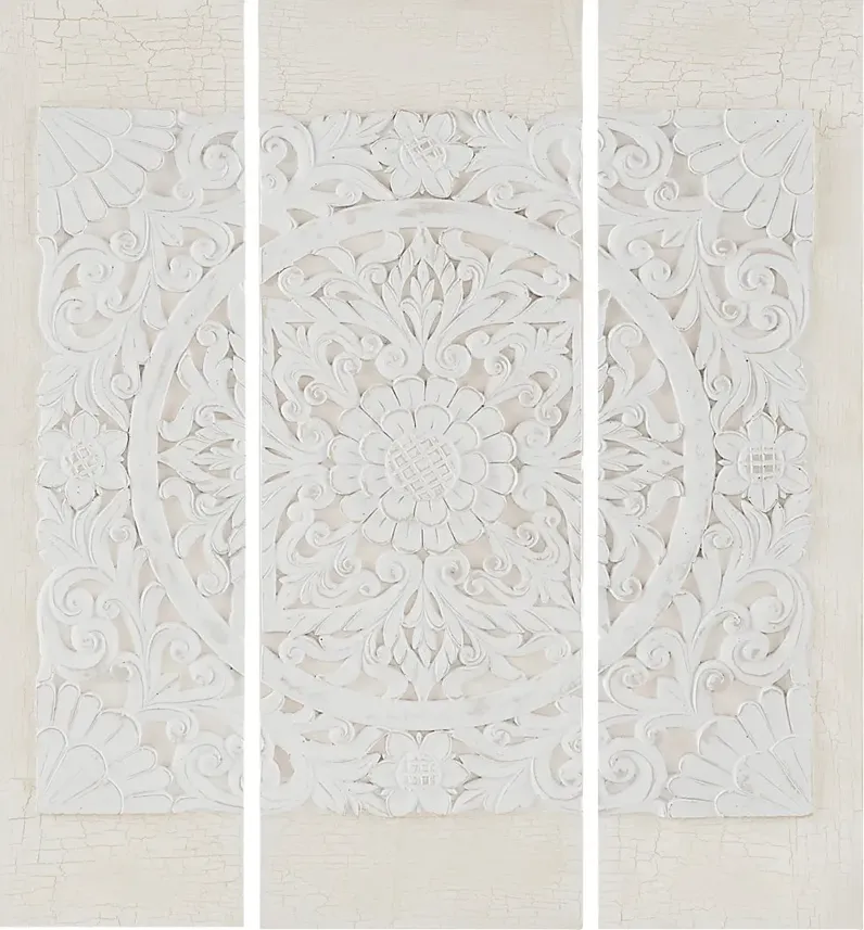 Shenma Off-White Embellished 3 Piece Canvas Set