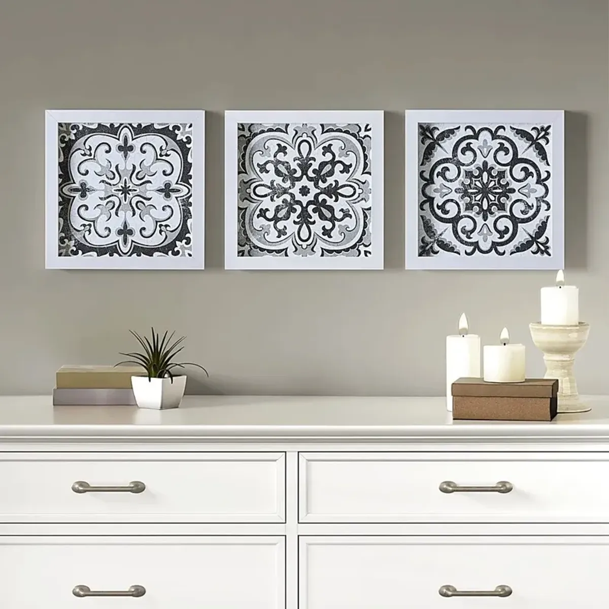 Tukwet White 3 Piece Deco Box Wall Art Set