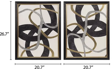 Reardon Black Framed Canvas 2 Piece Set