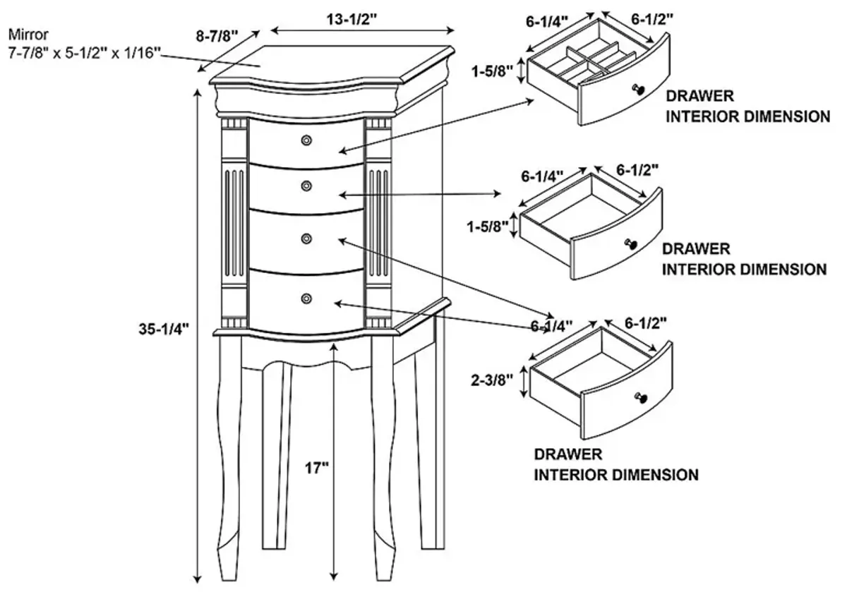 Lackyland Brown Jewelry Armoire