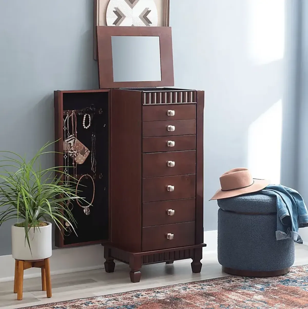 Kabrawa Brown Jewelry Armoire