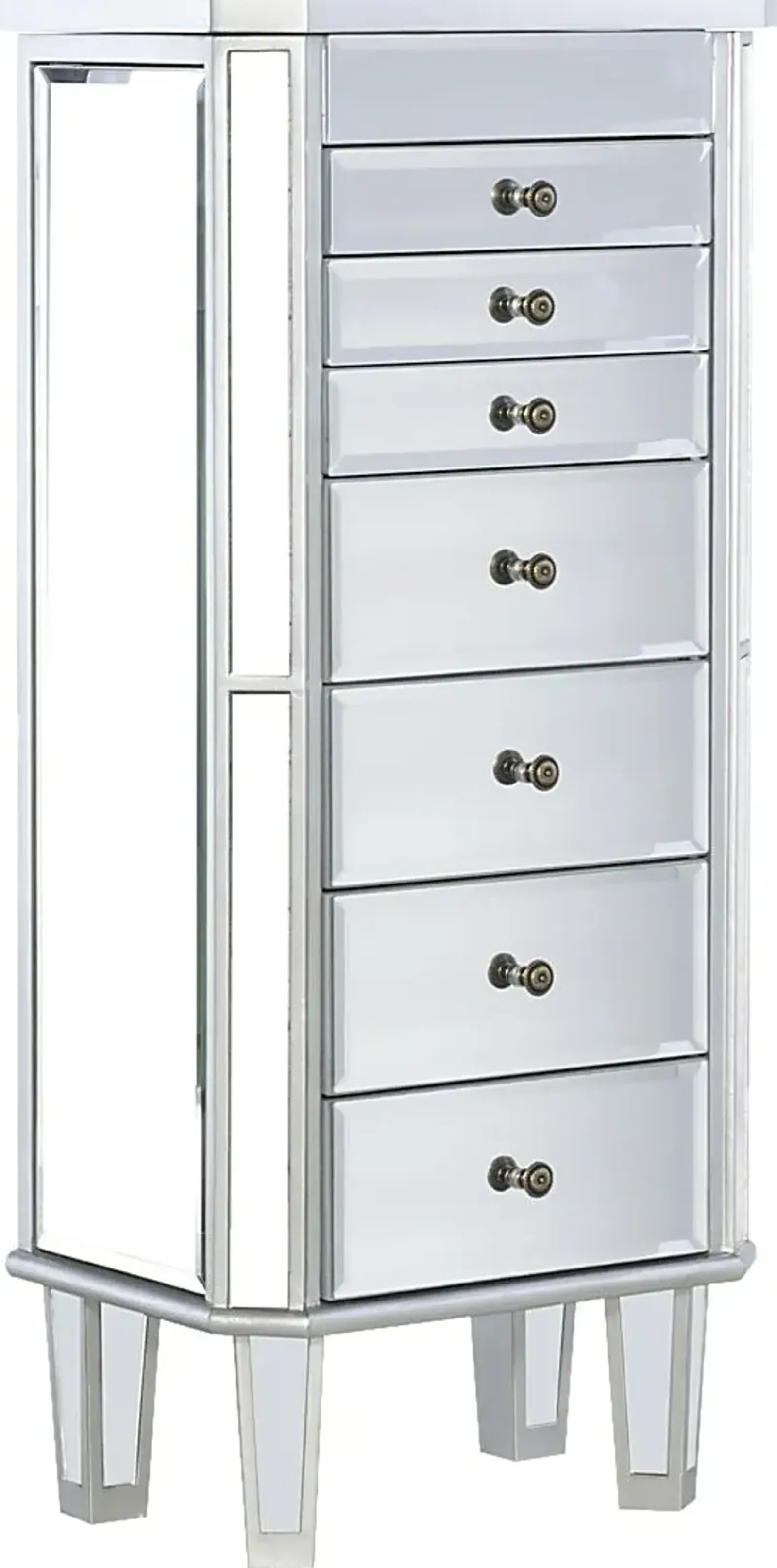 Hildreth Gray Mirrored Jewelry Armoire