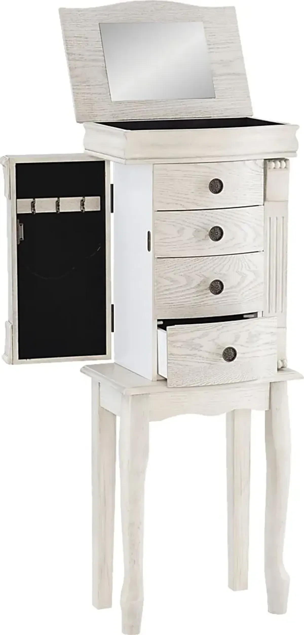 Hiatt Off White Jewelry Armoire