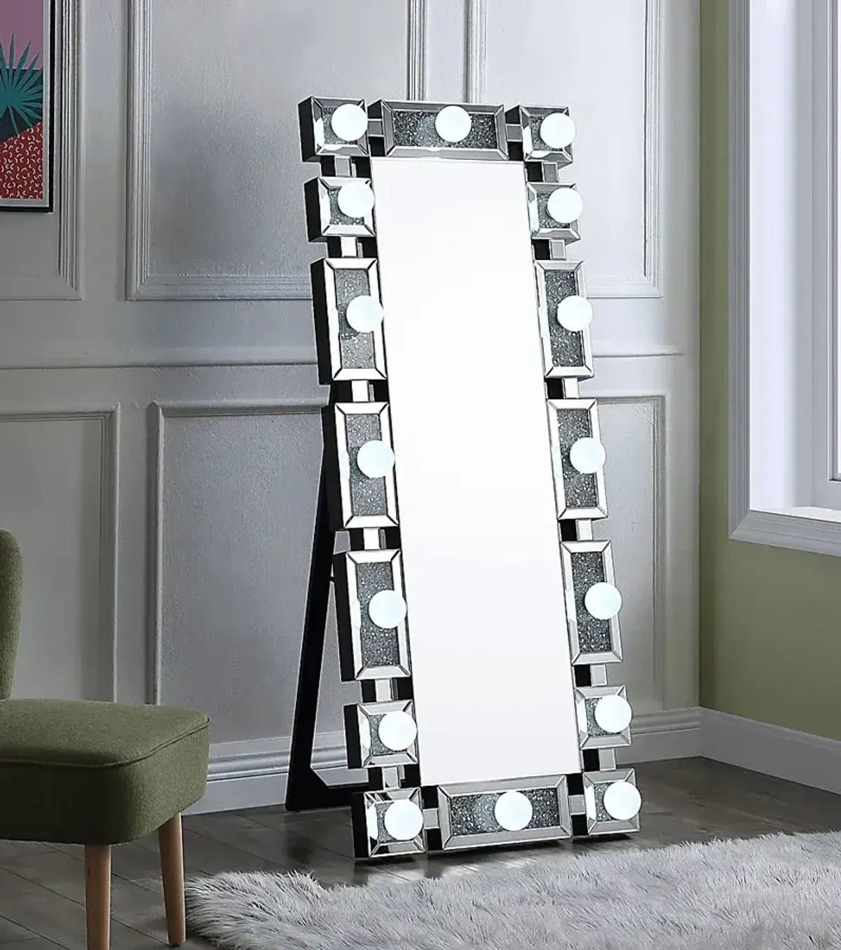 Boaires Silver Floor Mirror