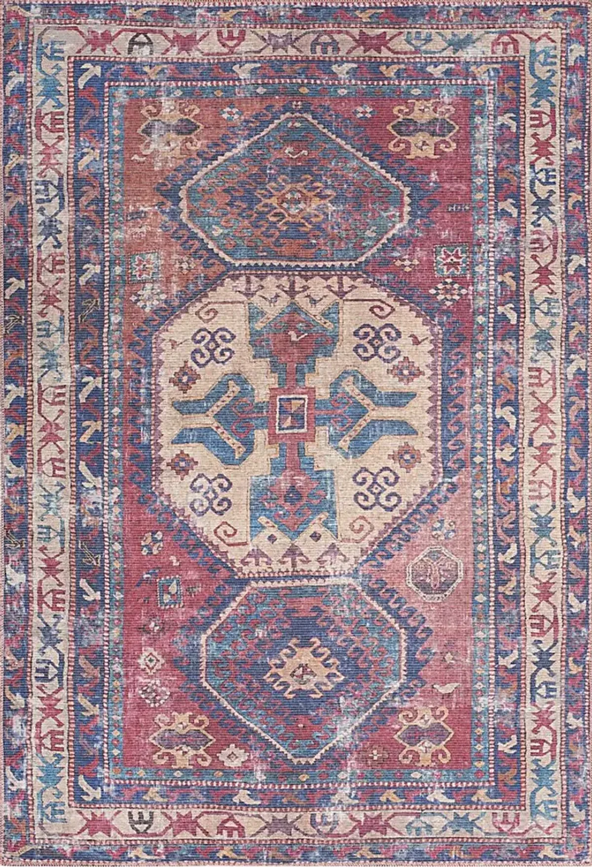 Arella Lynn Red/Navy 4' x 6'  Rug