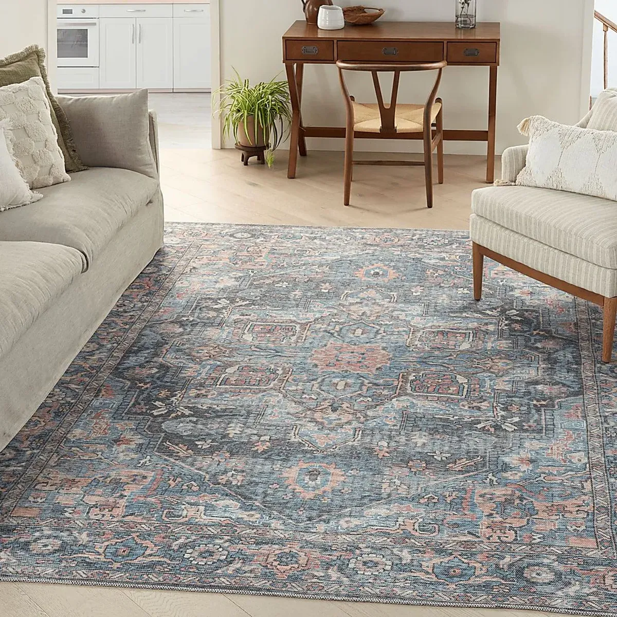 Coleena Light Blue 4' x 6'  Rug