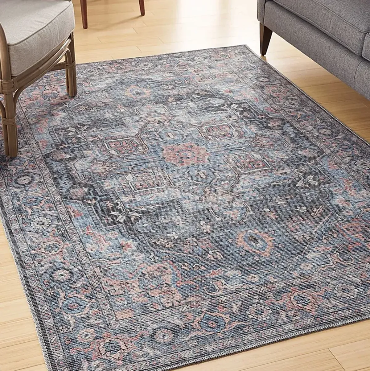 Coleena Light Blue 4' x 6'  Rug