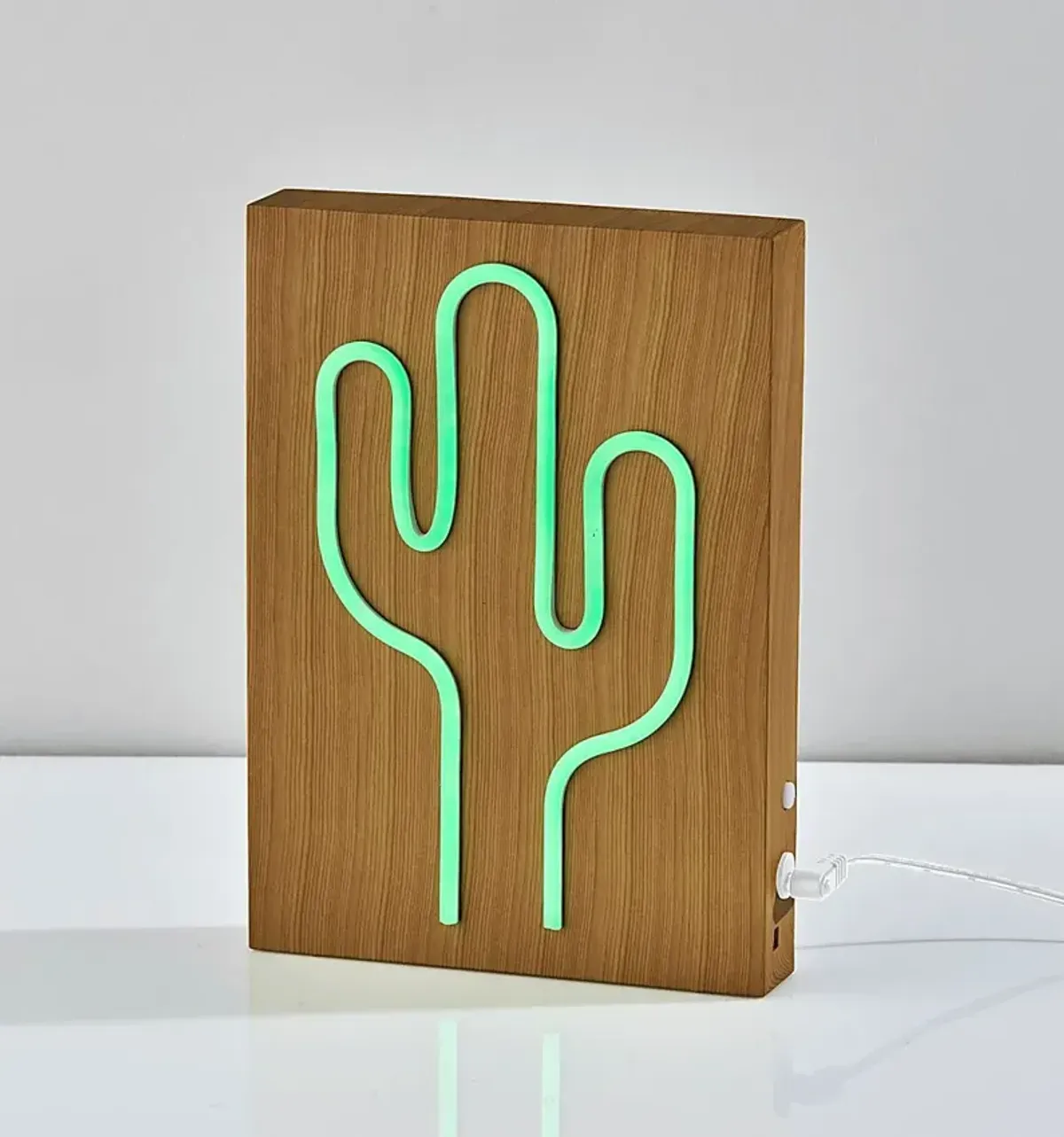 Kids Neon Cactus Natural Table Lamp