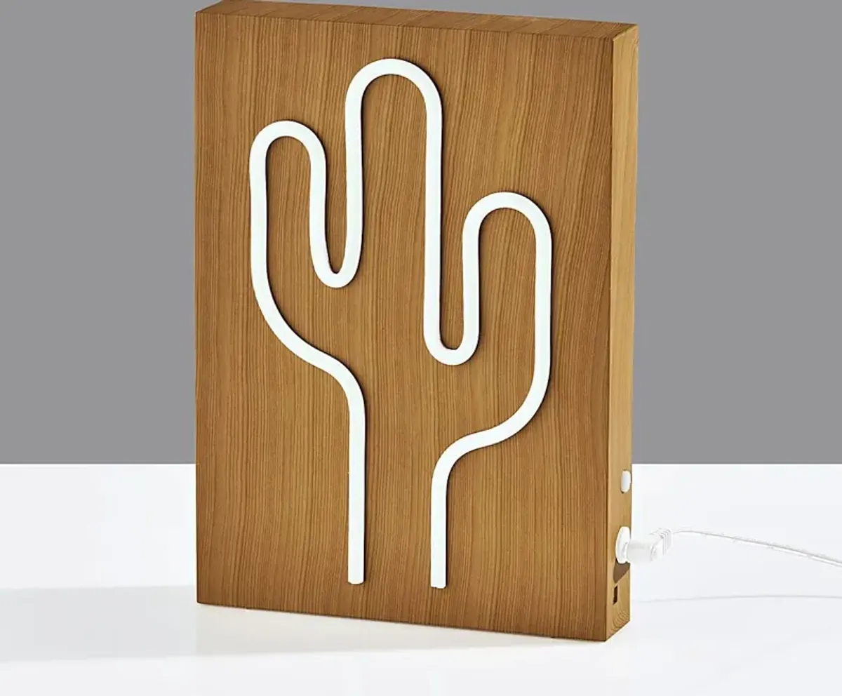 Kids Neon Cactus Natural Table Lamp