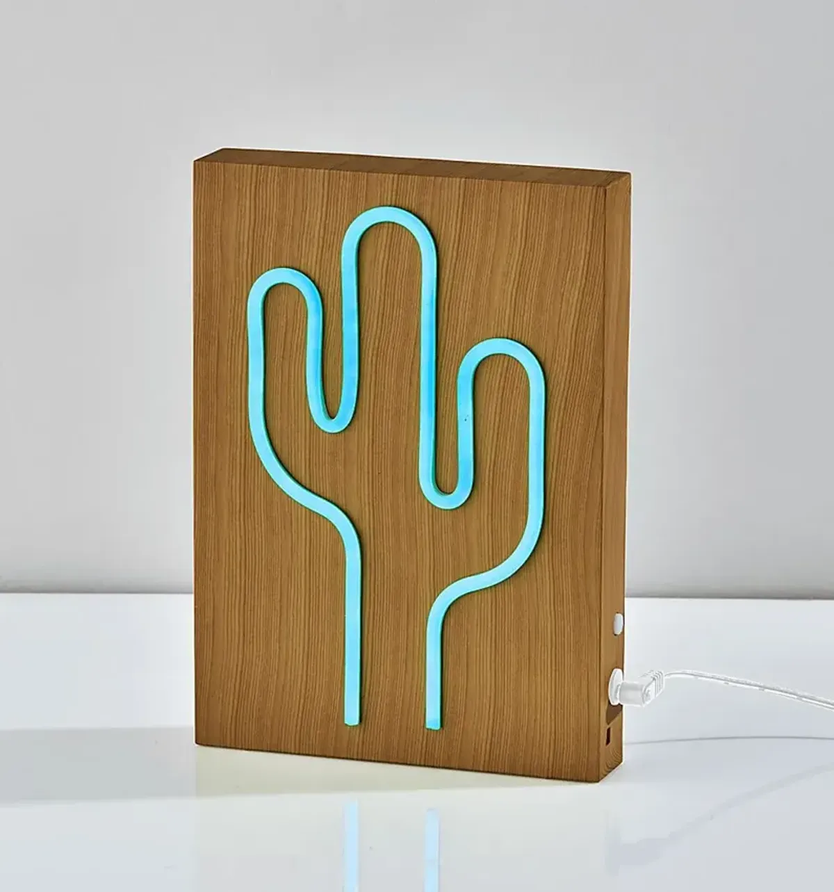 Kids Neon Cactus Natural Table Lamp