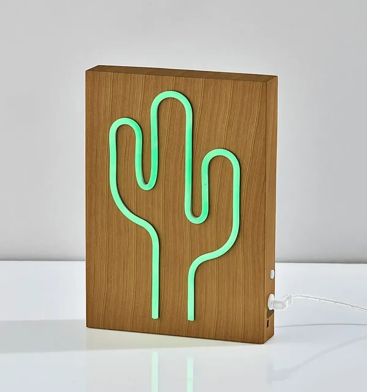 Kids Neon Cactus Natural Table Lamp