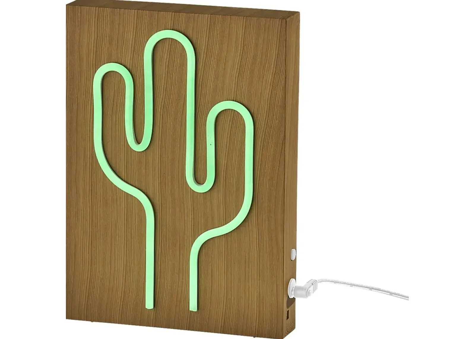 Kids Neon Cactus Natural Table Lamp