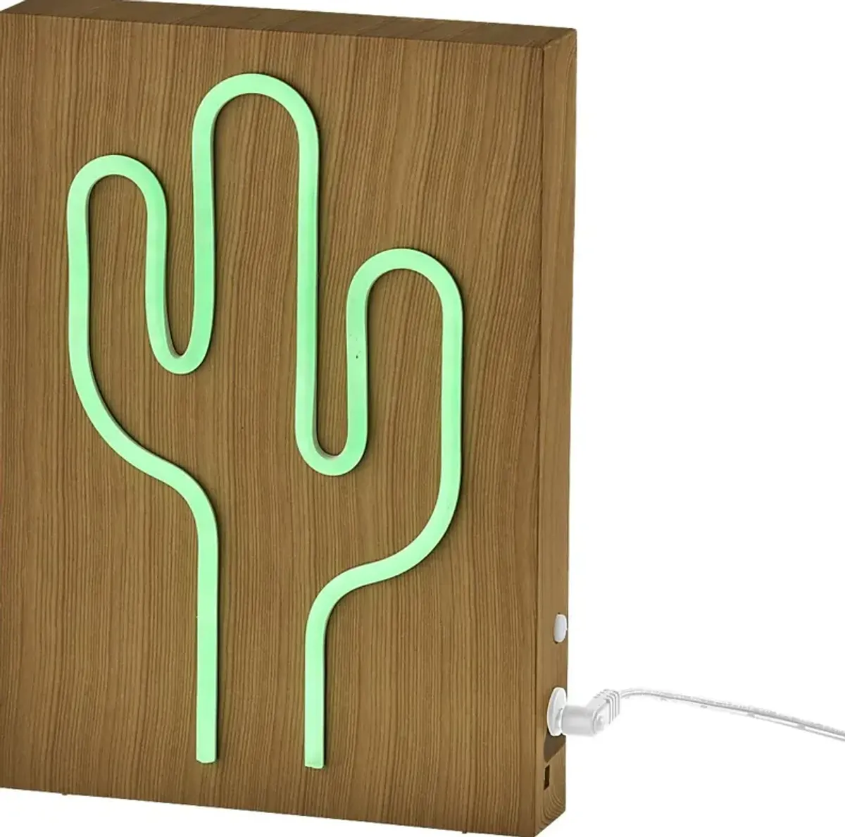 Kids Neon Cactus Natural Table Lamp