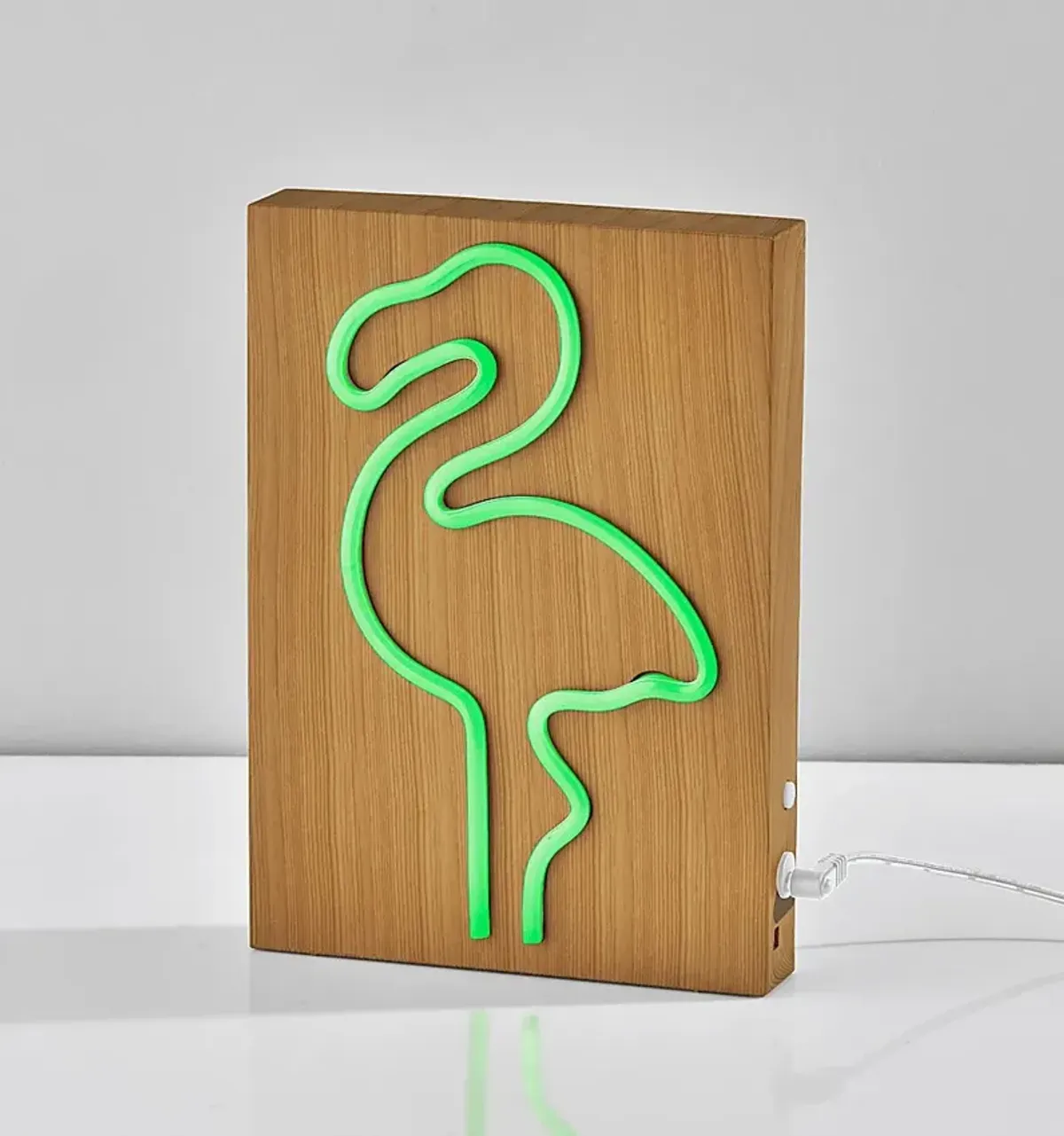 Kids Neon Flamingo Natural Table Lamp