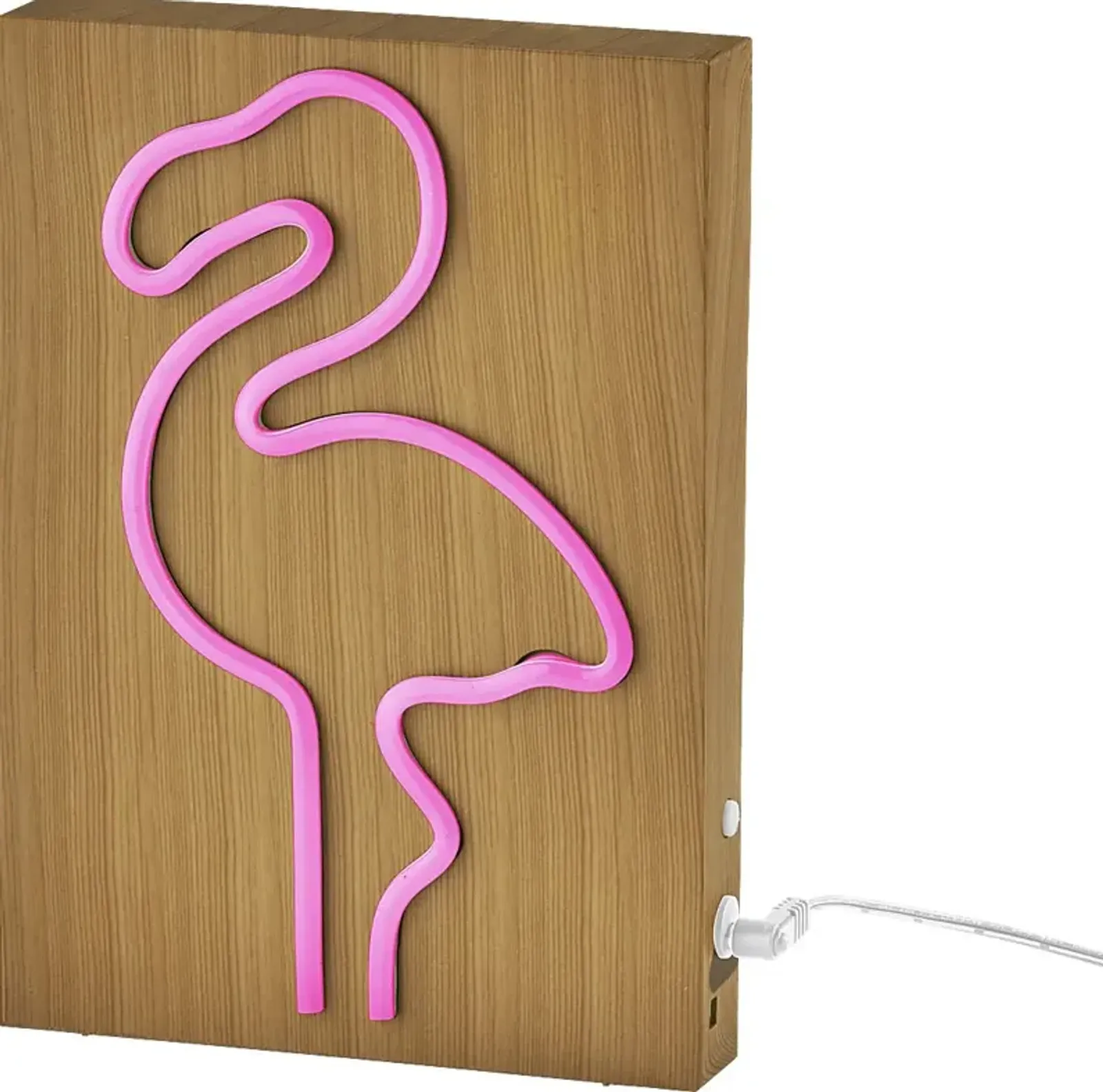 Kids Neon Flamingo Natural Table Lamp