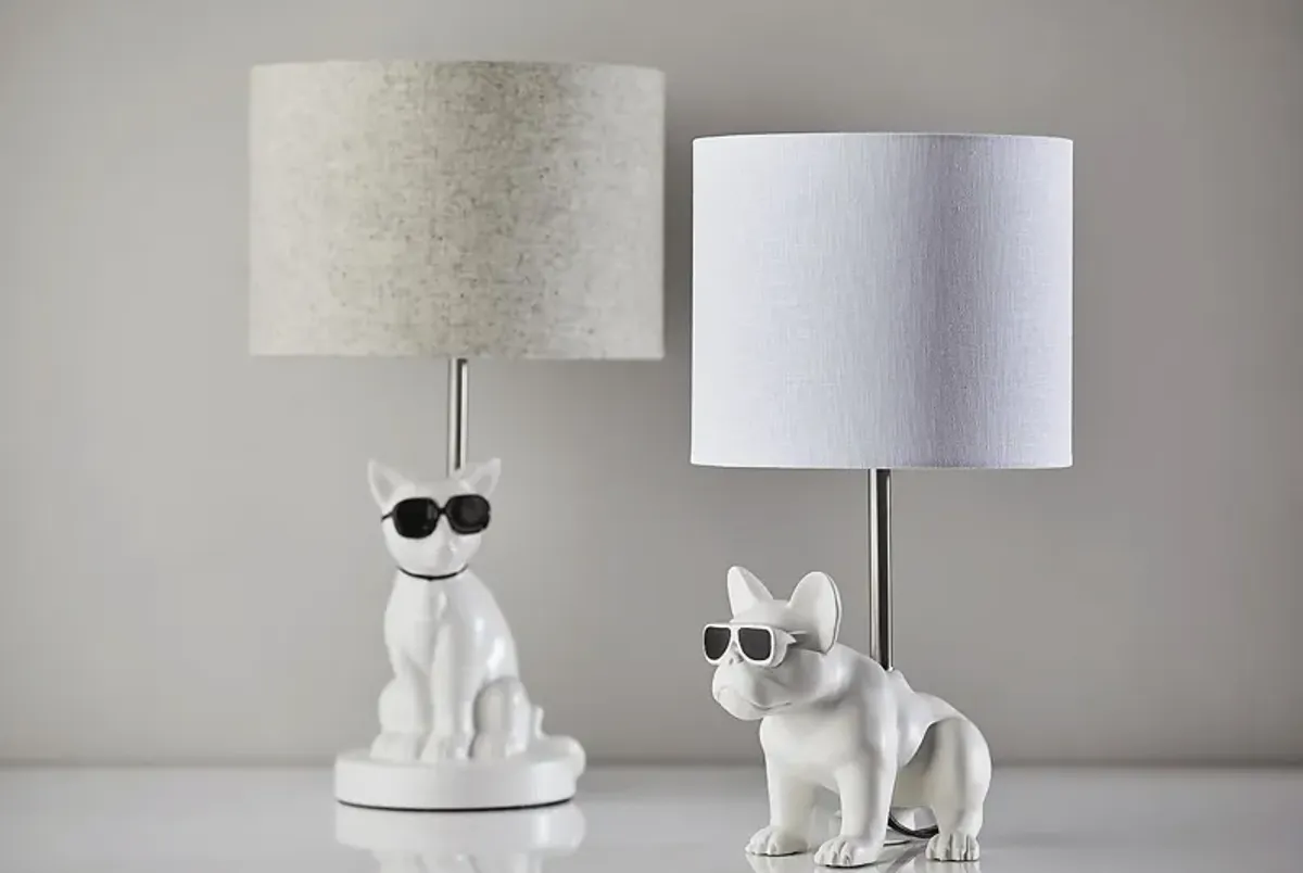 Kids Sunny Dog White Table Lamp