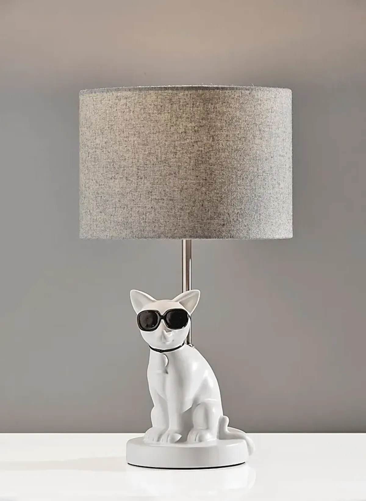 Kids Sunny Cat White Table Lamp