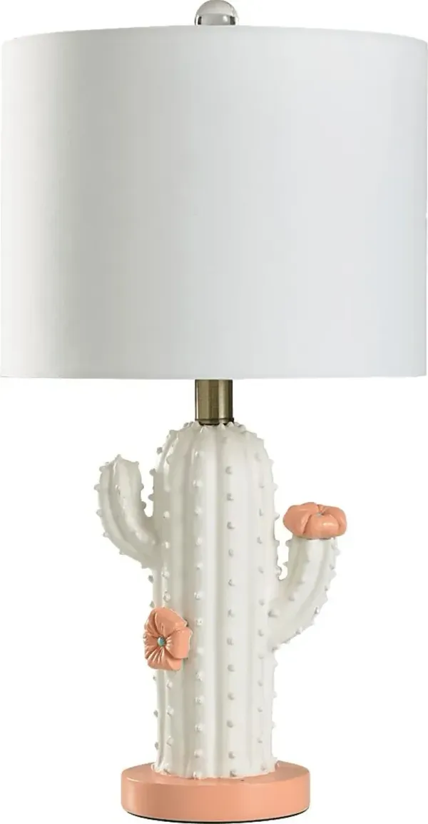Kids Boho Decor Ivory Cactus Table Lamp