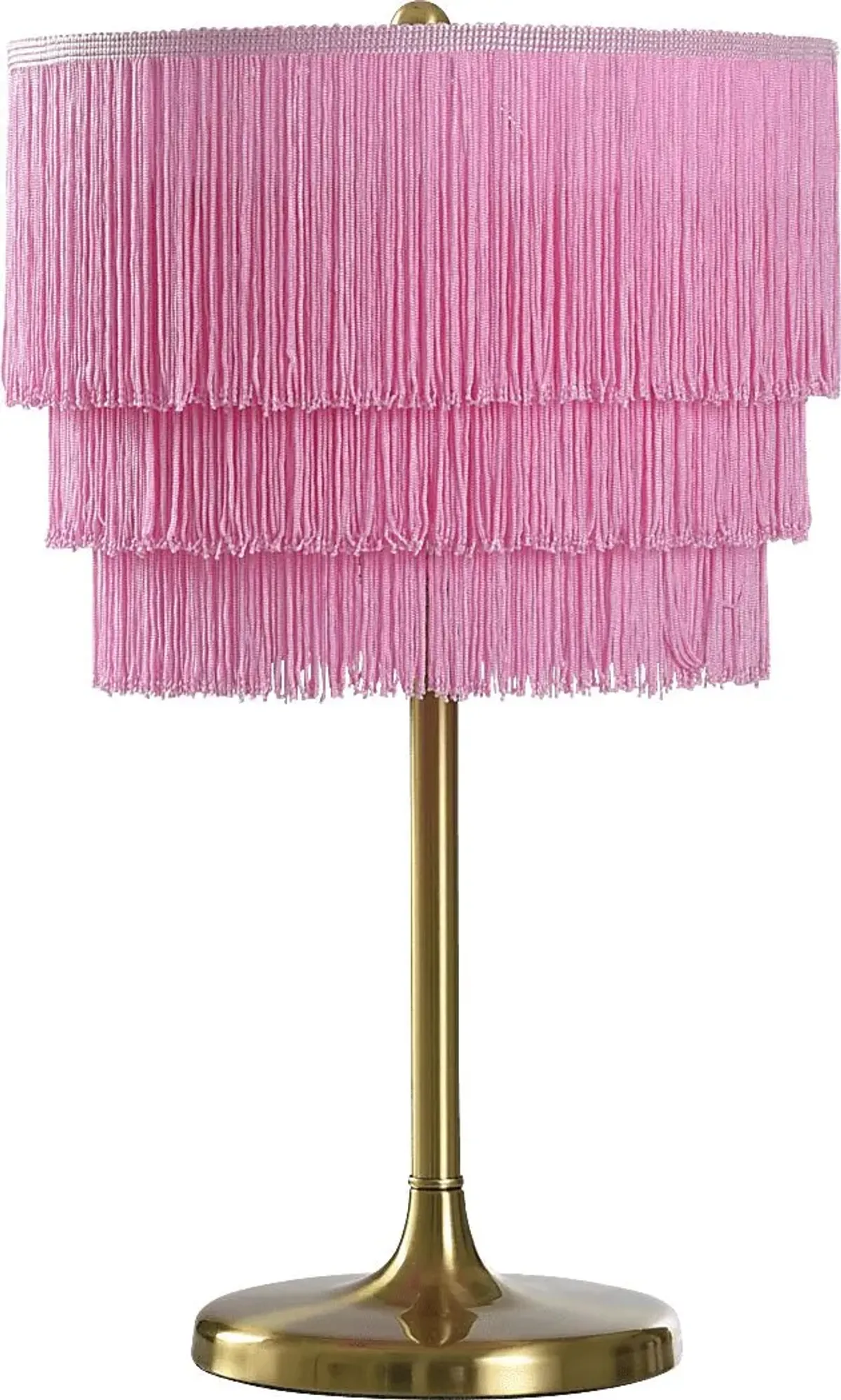 Kids Sparkles & Spice Decor Pink Fringe Table Lamp