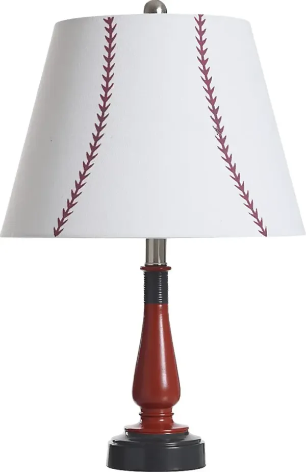 Kids Champions Decor Red Baseball Table Lamp