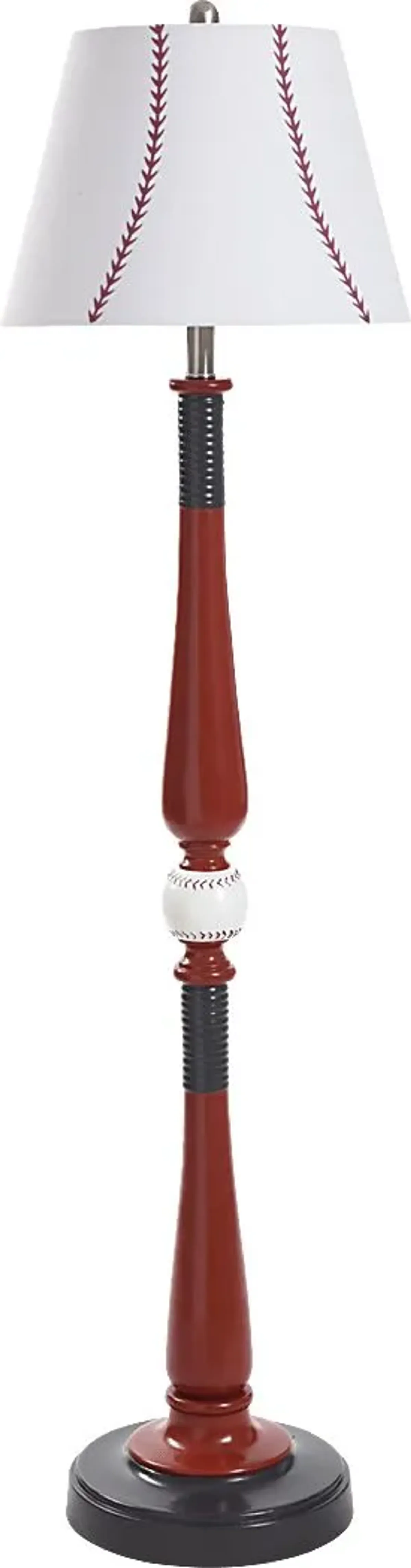 Kids Champions Decor Red Baseball Floor Lamp