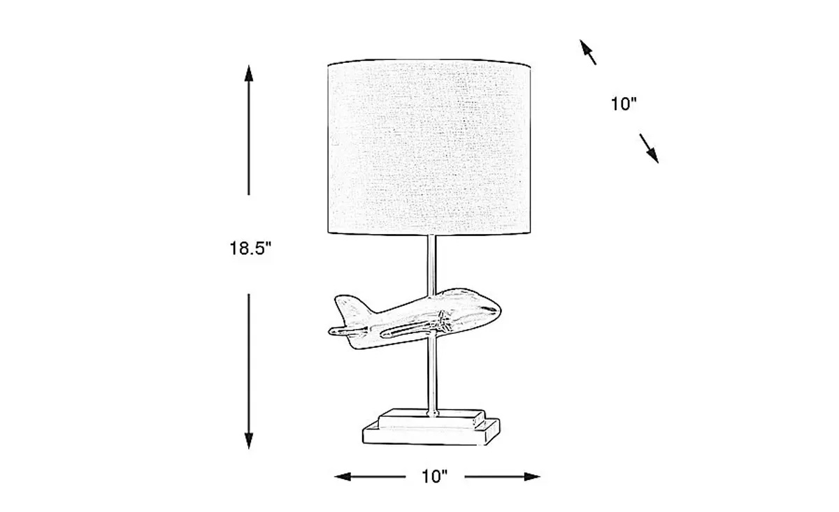 Kids Airplanes Decor Gray Airplane Table Lamp