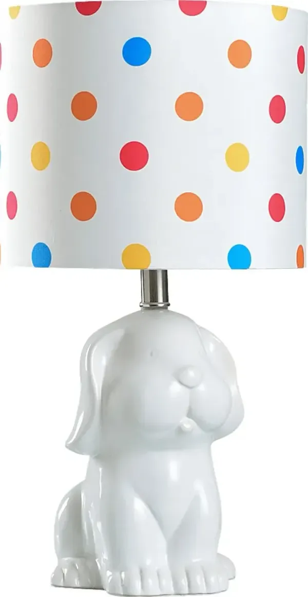 Kids Puppy Love Decor White Puppy Table Lamp