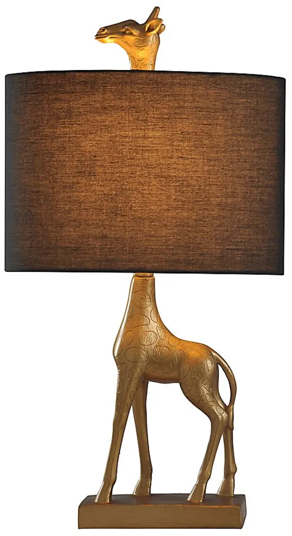 Kids Graceful Giraffe Gold Lamp