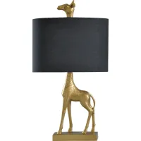 Kids Graceful Giraffe Gold Lamp