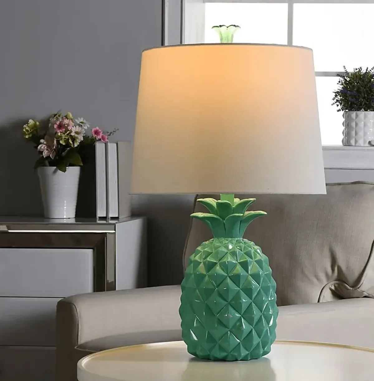 Kids Pineapple Party Green Lamp