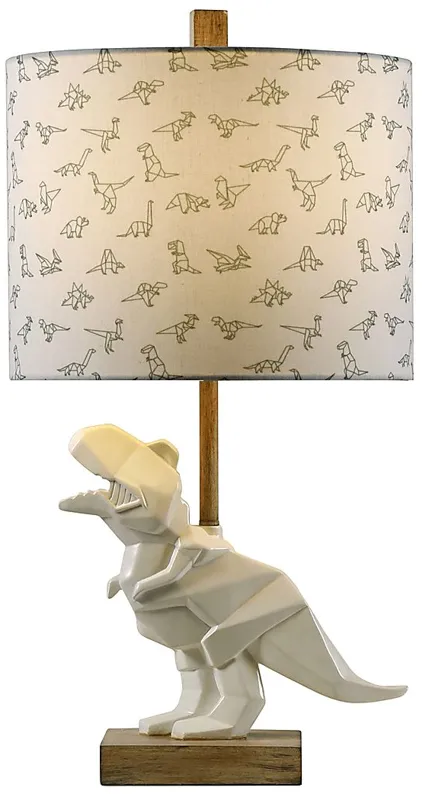 Kids Roaring T-Rex White Lamp