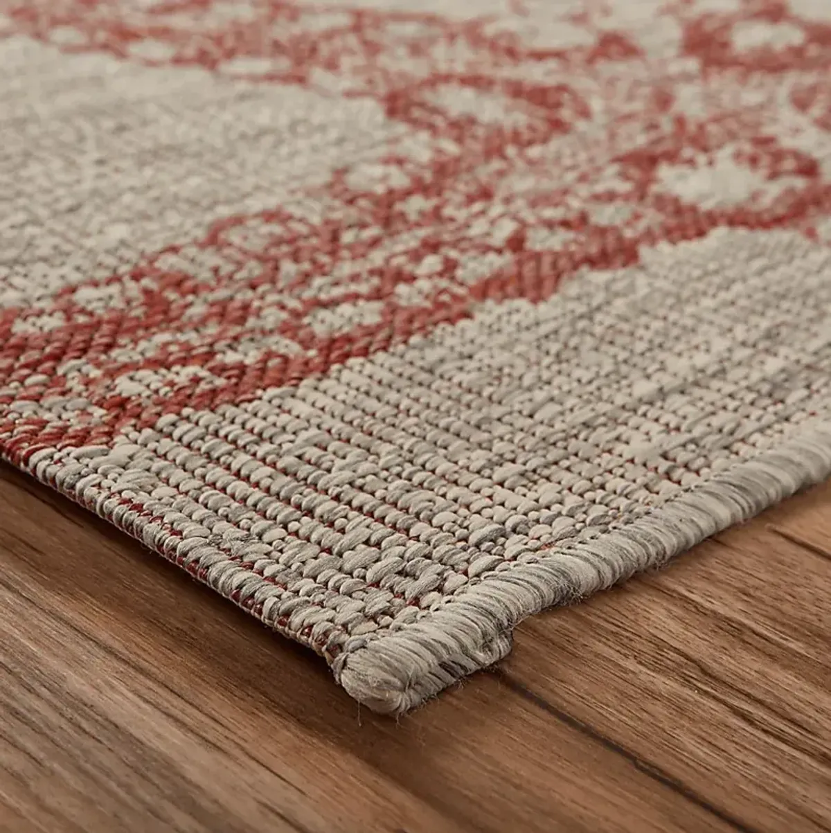 Carnsoll Coral/Beige 3' x 5' Indoor/Outdoor Rug