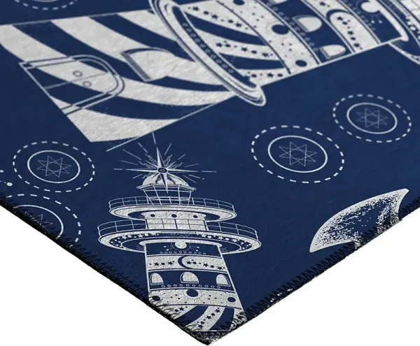 Sotterley Navy Blue 3' x 5' Rug