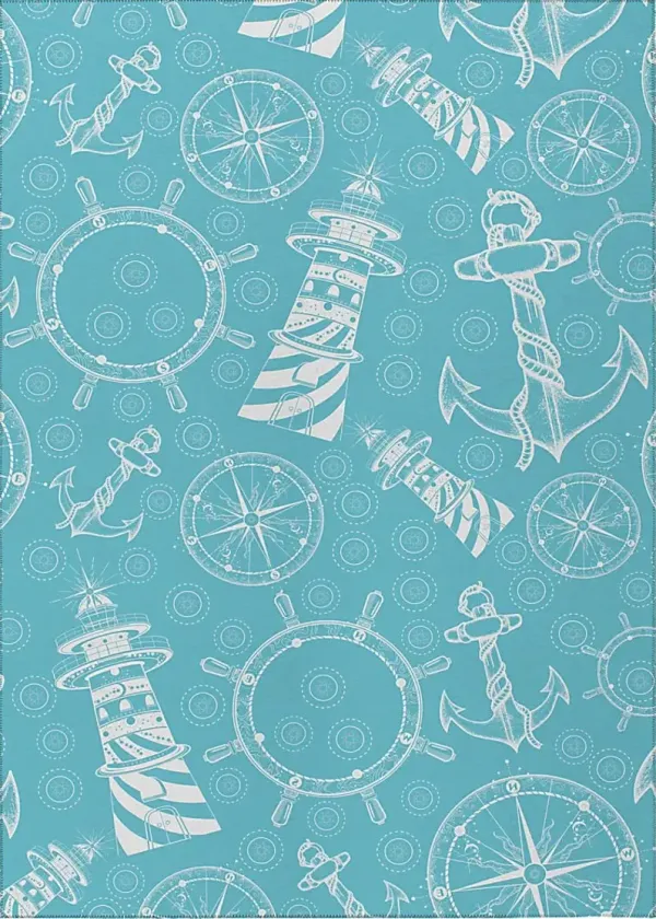 Sotterley Ocean Blue 3' x 5' Rug