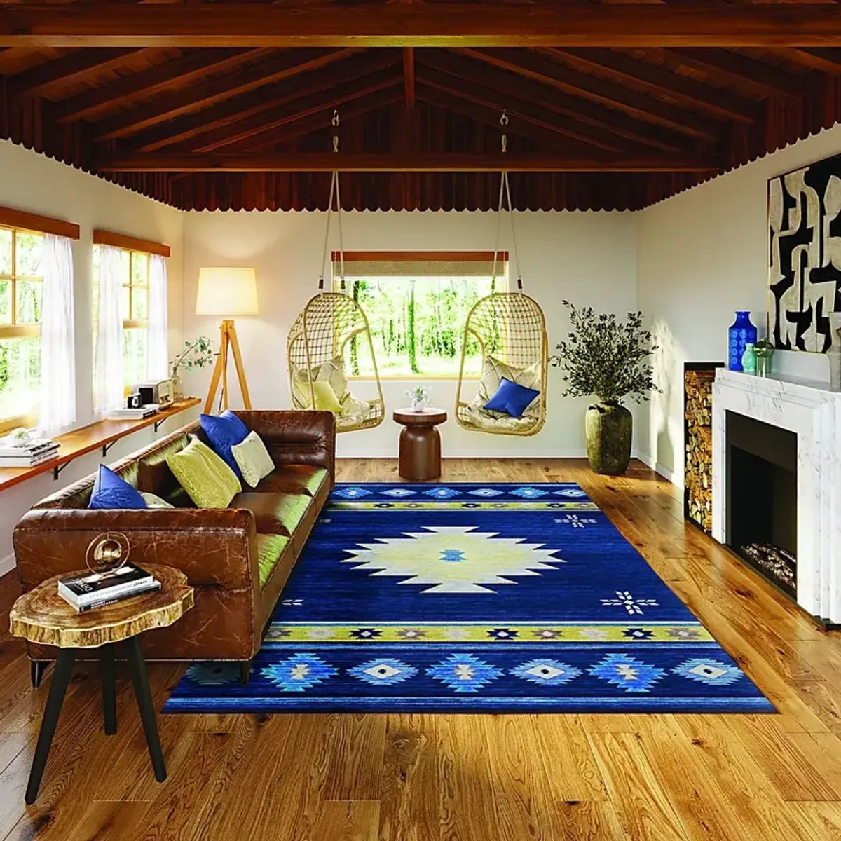 Barinza Blue 3' x 5' Rug