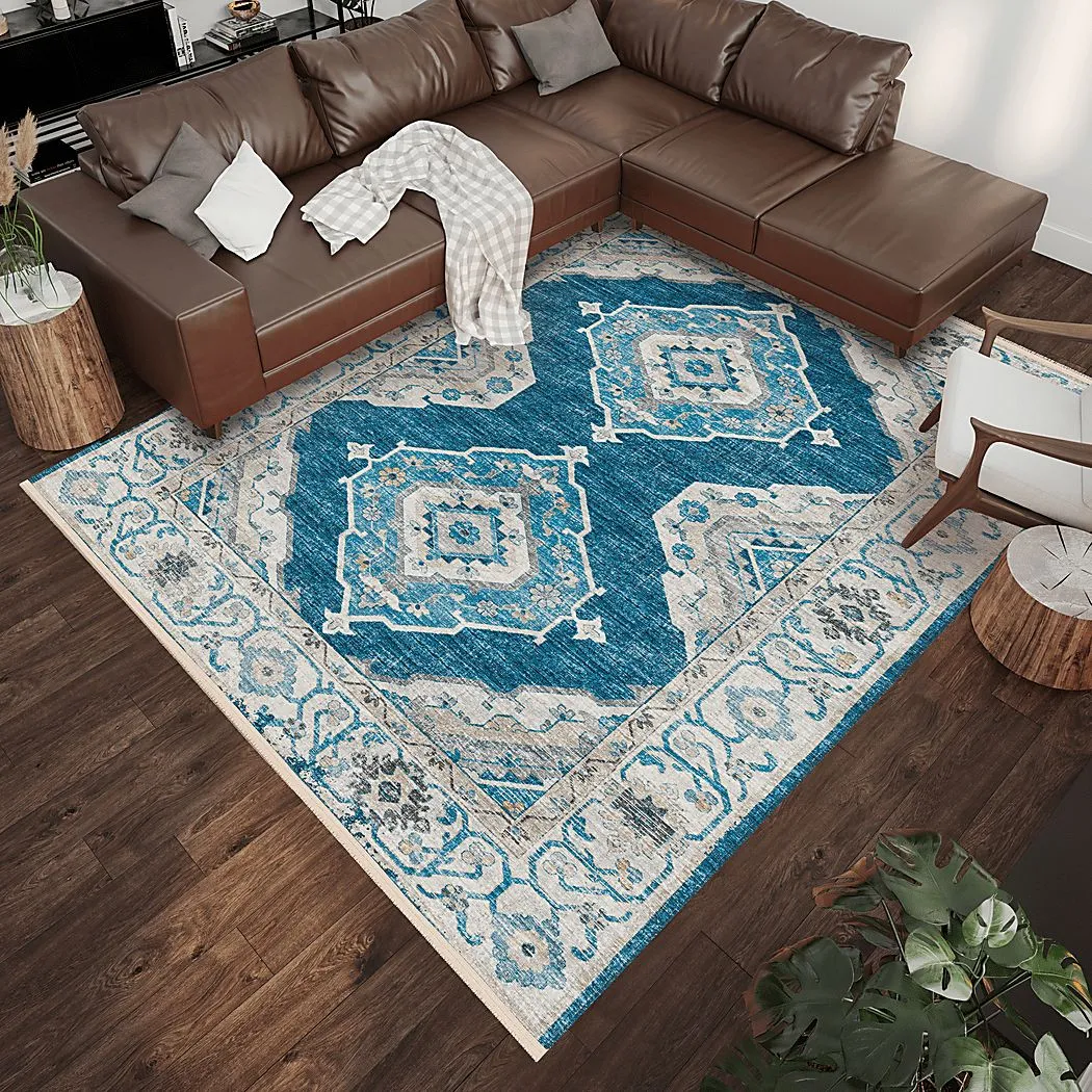 Quandry Blue 3' x 5' Rug