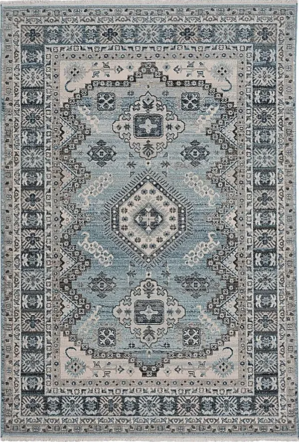 Biencona Blue 2'6 x 8' Runner Rug