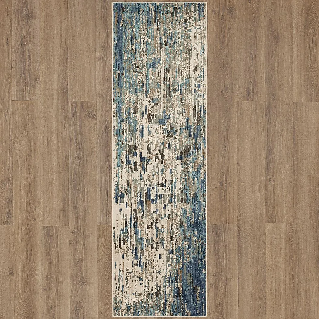 Kawanda Blue 2'4 x 7'10 Runner Rug