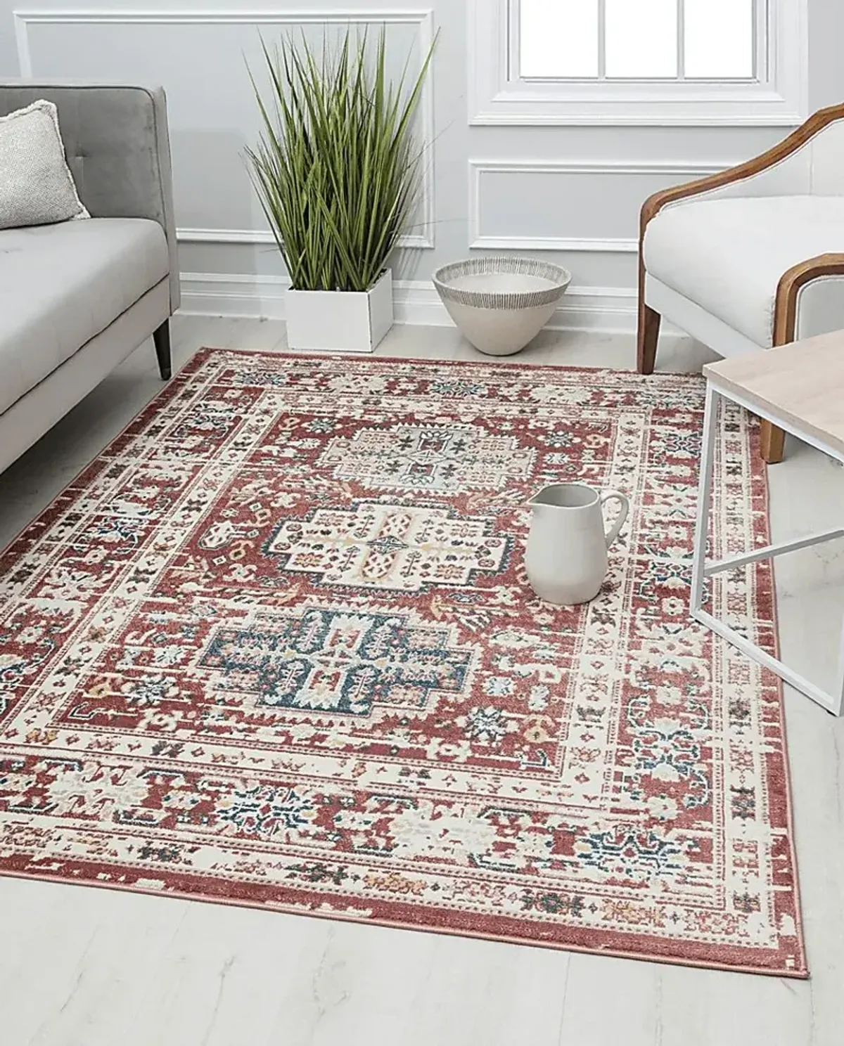 Jaryl 5'3 x 7' Red Rug