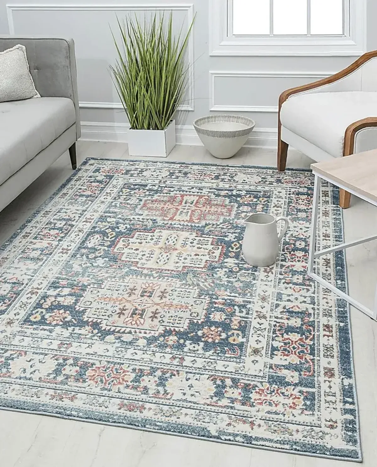 Jaryl 5'3 x 7' Blue Rug