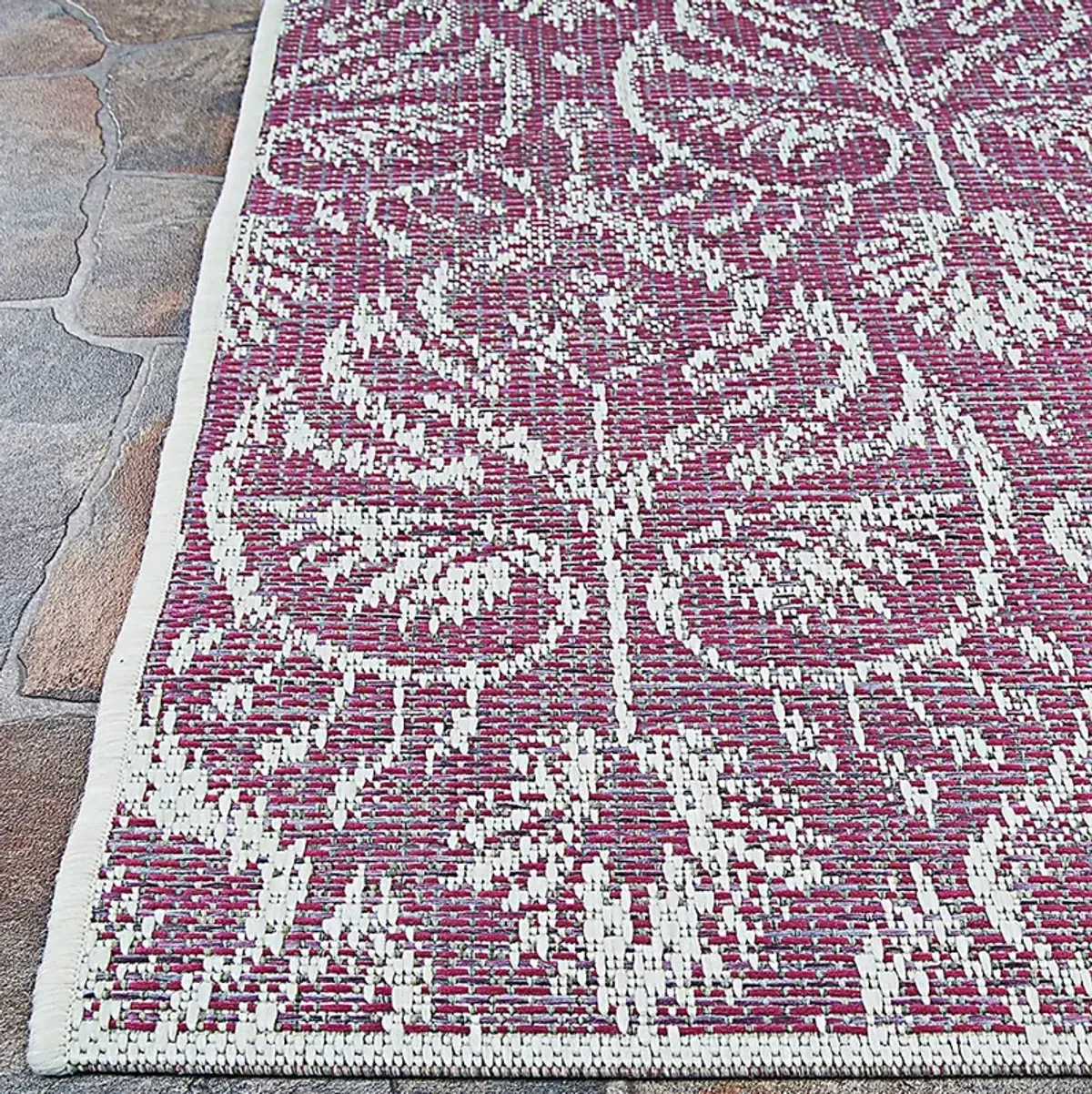 Mariet Plum 7'6 x 10'9 Indoor/Outdoor Rug