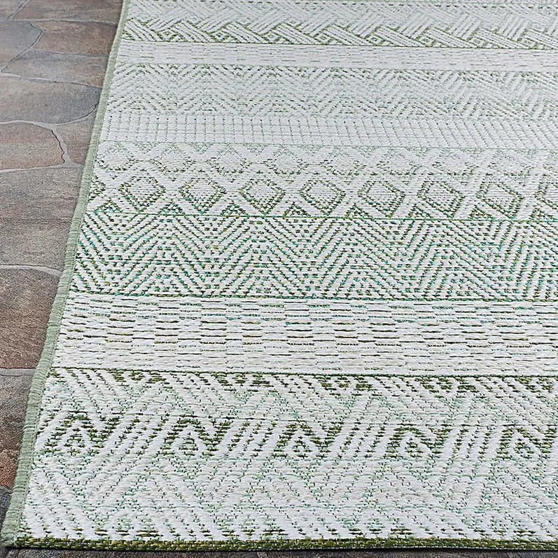 Mabella Green 7'10 x 10'9 Indoor/Outdoor Rug