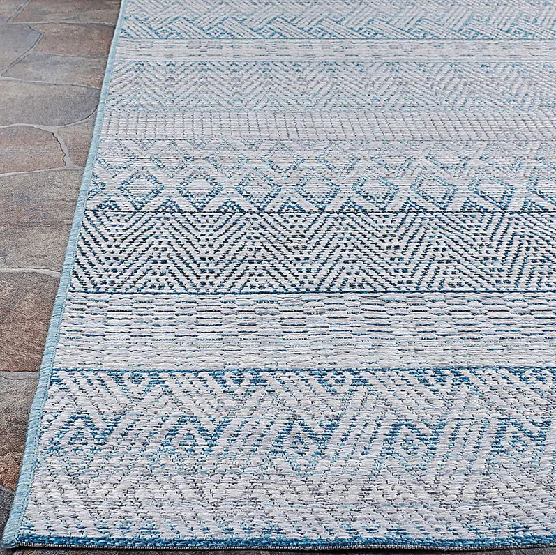 Mabella Blue 7'10 x 10'9 Indoor/Outdoor Rug