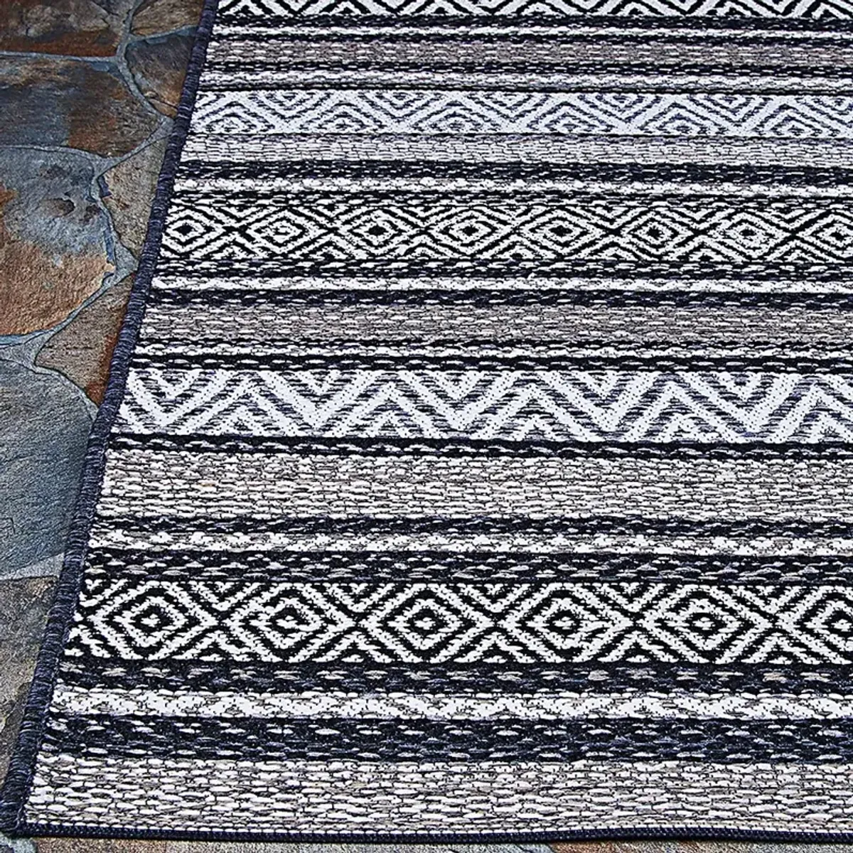 Bennard Black 7'10 x 10'9 Indoor/Outdoor Rug