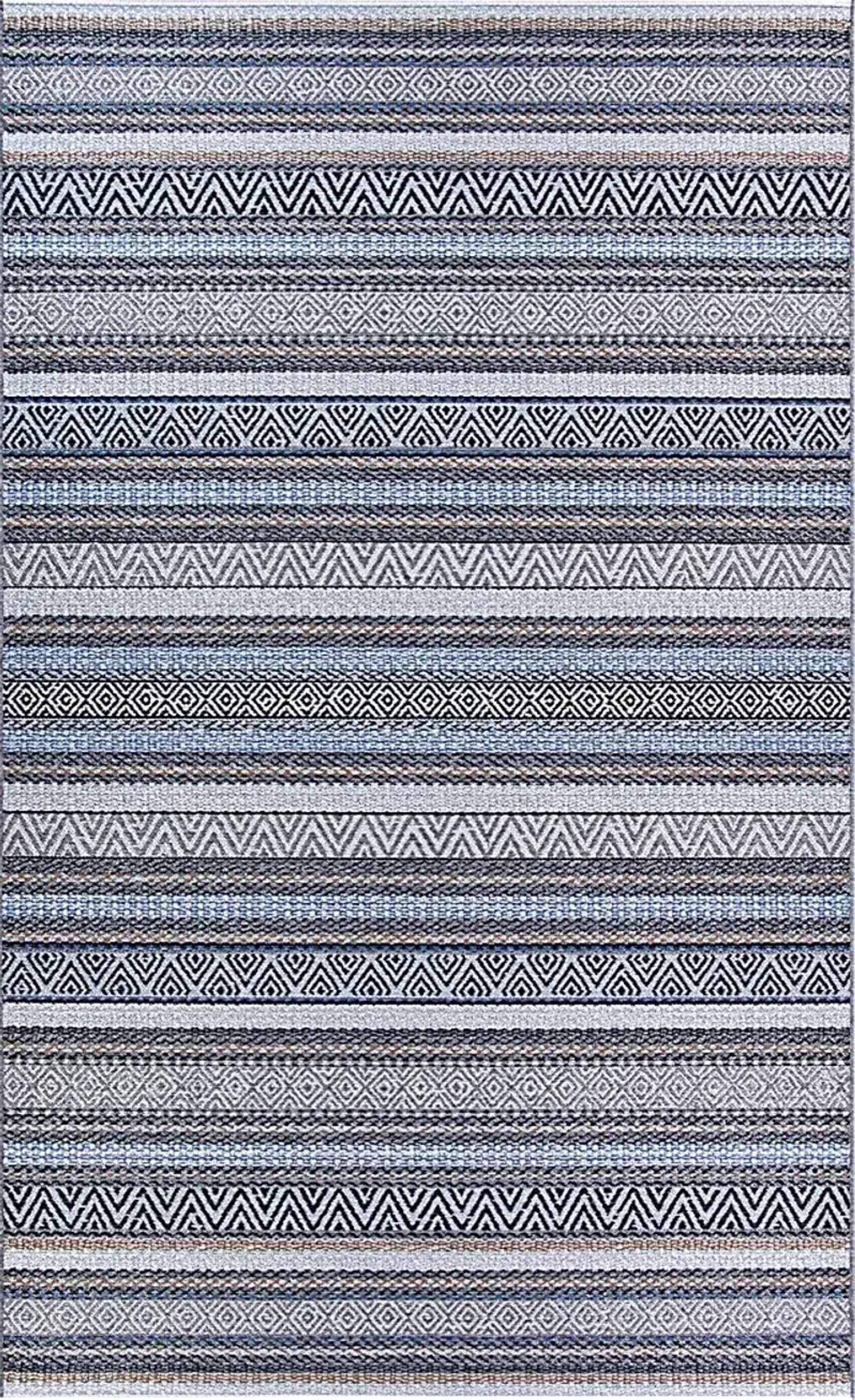 Bennard Blue 7'10 x 10'9 Indoor/Outdoor Rug