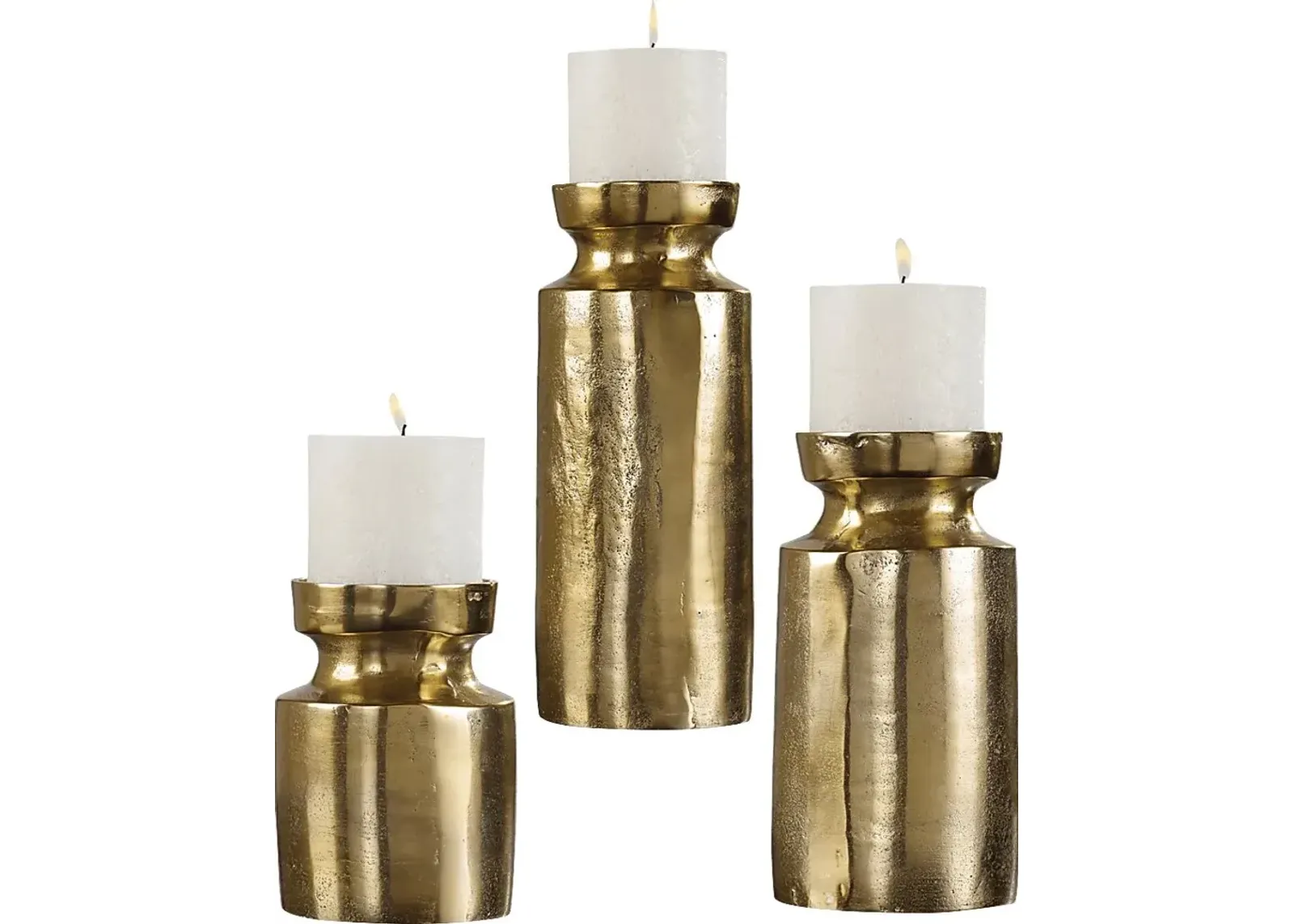 Tevita Brass Candle Holder, Set of 3